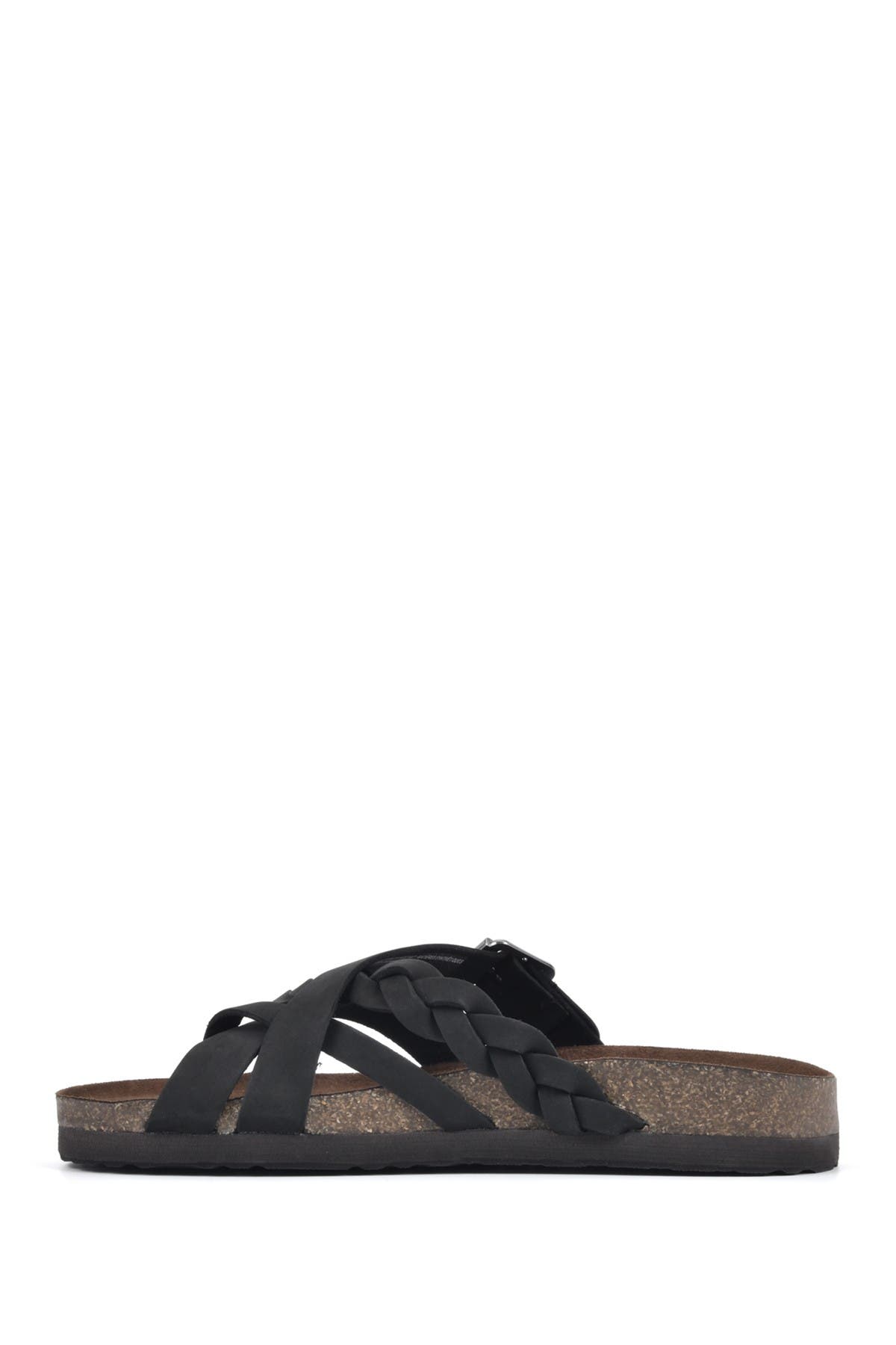 White Mountain Footwear Harrington Leather Footbed Sandal, Alternate, color, Black/Nubuk