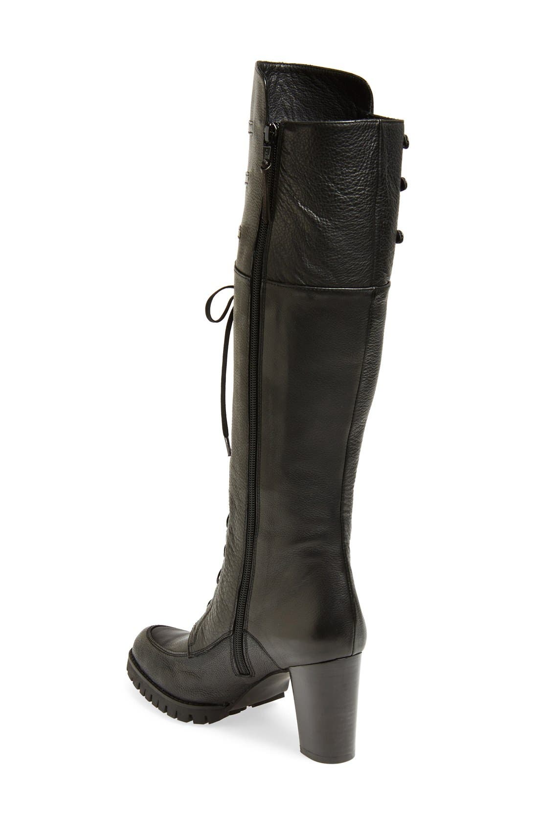 Stuart Weitzman 'Soldier' Lace-Up Military Boot, Alternate, color, 