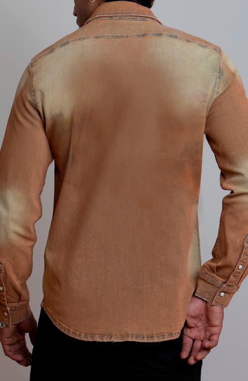 Shop Canyon Of Heroes Big Sky Western Stretch Denim Shirt In Wheat