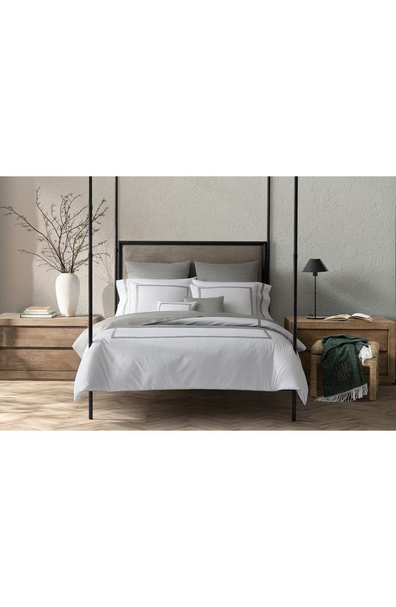 Matouk Louise Duvet Cover, Alternate, color, Silver