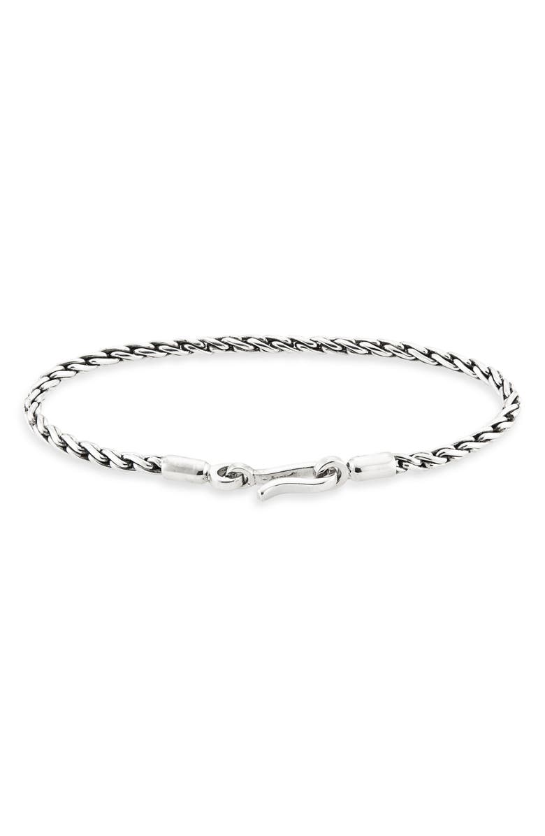 Caputo & Co. Men's Rope Chain Bracelet, Main, color, Sterling Silver