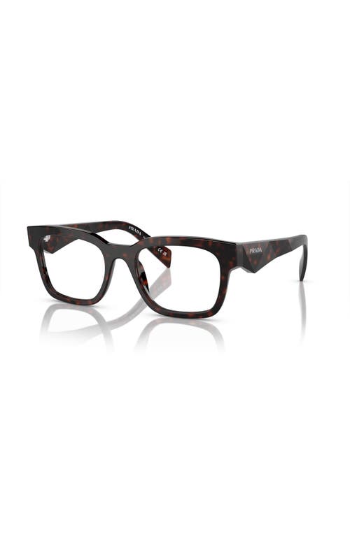 Prada 51mm Rectangle Optical Glasses In Red