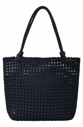Madison West Knot Handle Woven Tote Bag