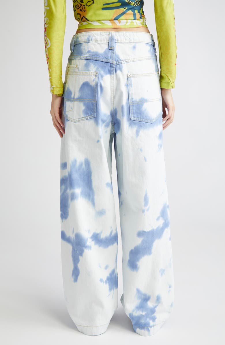 Paolina Russo Tie Dye Baggy Jeans, Alternate, color, Acid Indigo