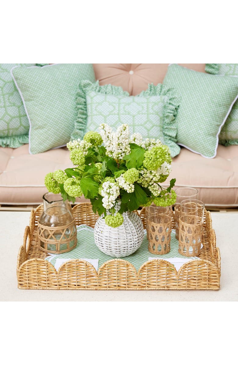 Mrs. Alice Scalloped Rattan Tray, Alternate, color, Neutral