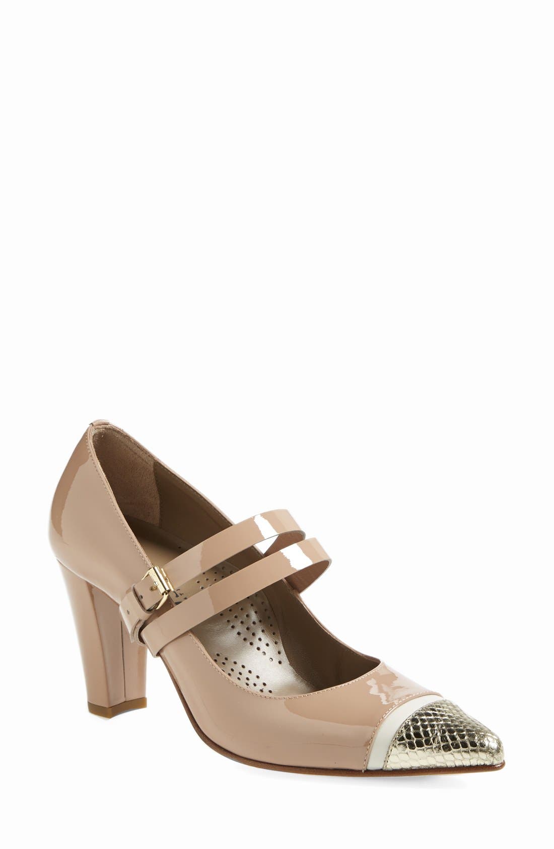 'Stefania' Pump, Main, color, PLATINUM PITONE BISQUE