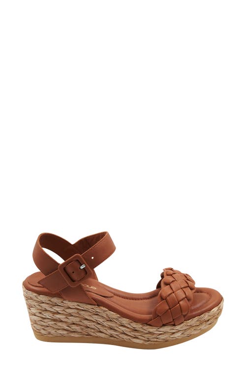 Andre Assous Cecilia Platform Wedge Sandal In Cognac