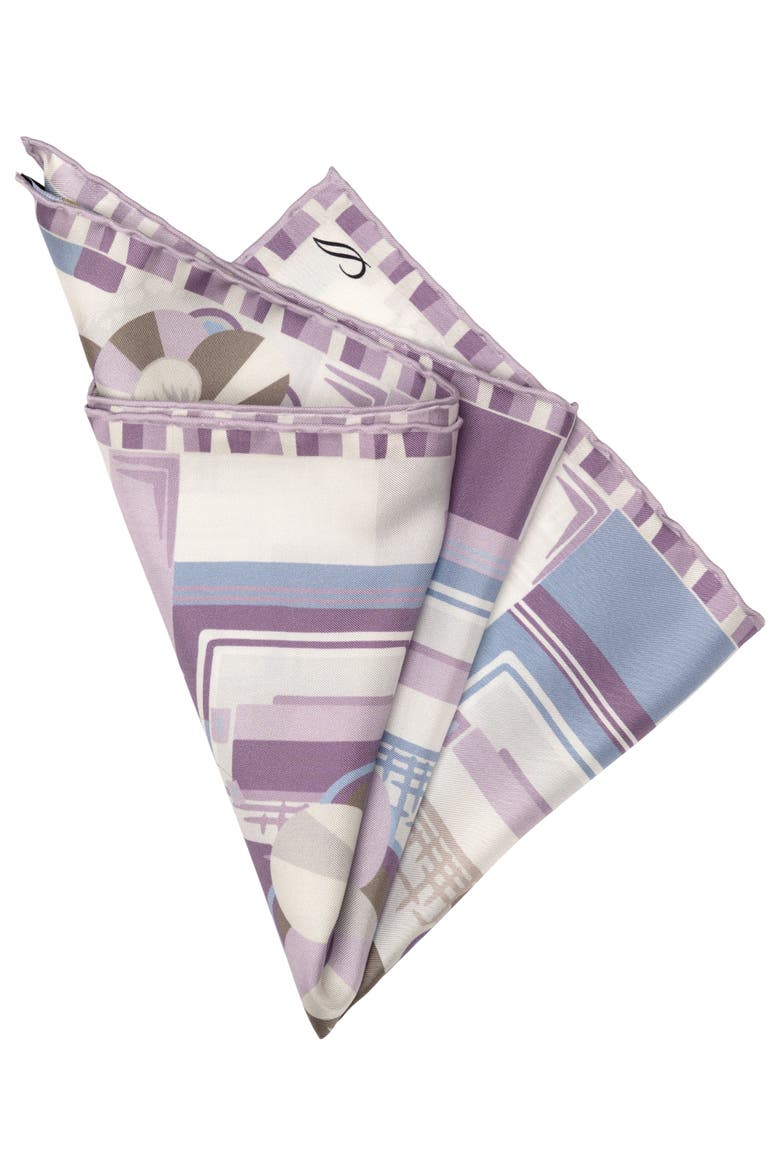 Piero - Silk Pocket Square for Men, Alternate, color, Lavender