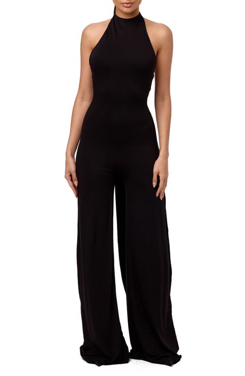 Smooth Halter Wide Leg Jumpsuit