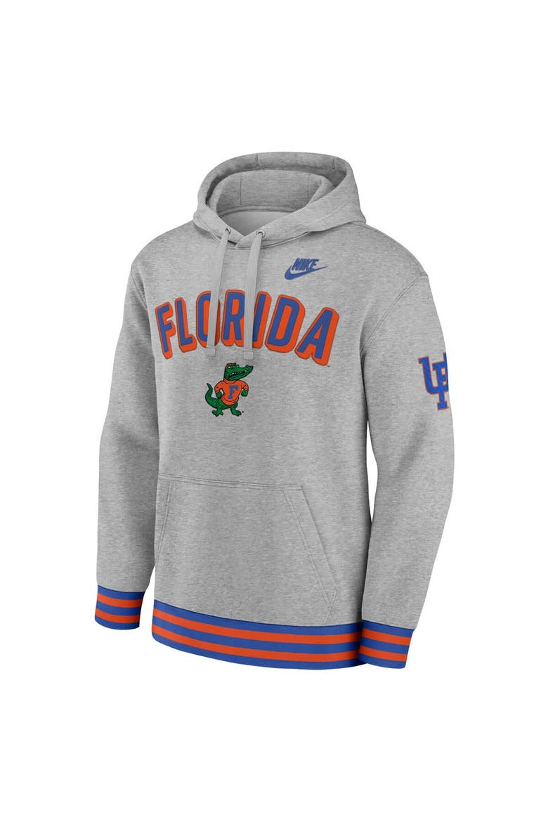 Men's Nike Heather Gray Florida Gators Legacy Retro Pullover Hoodie, Alternate, color, Heather Gray