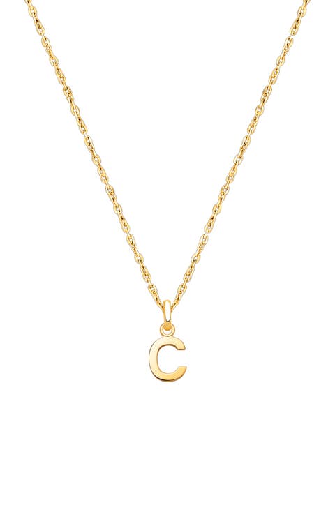 14K Gold Modern Initial 12-14" Necklace