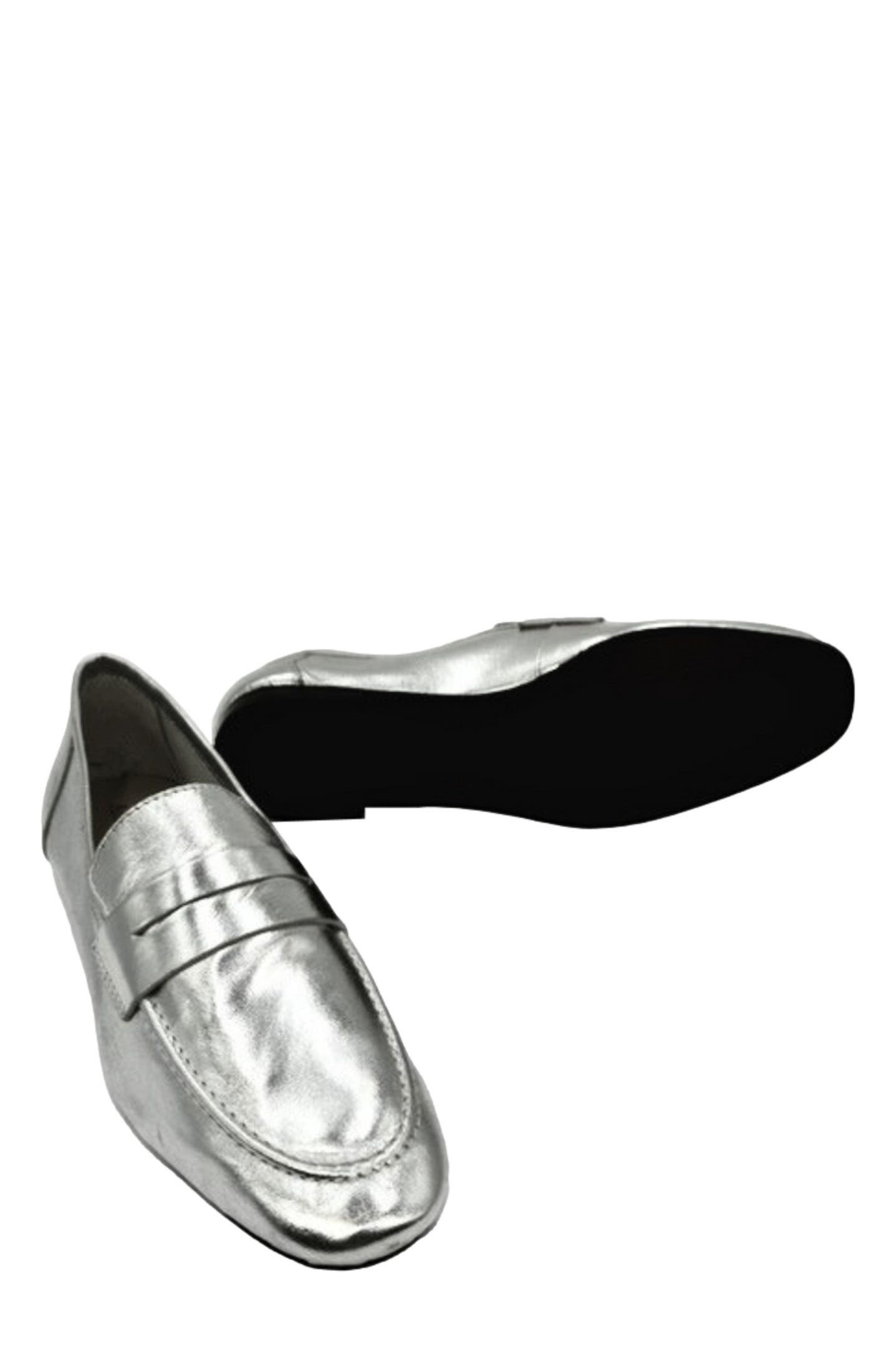 Amie Rafa Tennis Leather Loafers, Alternate, color, Silver