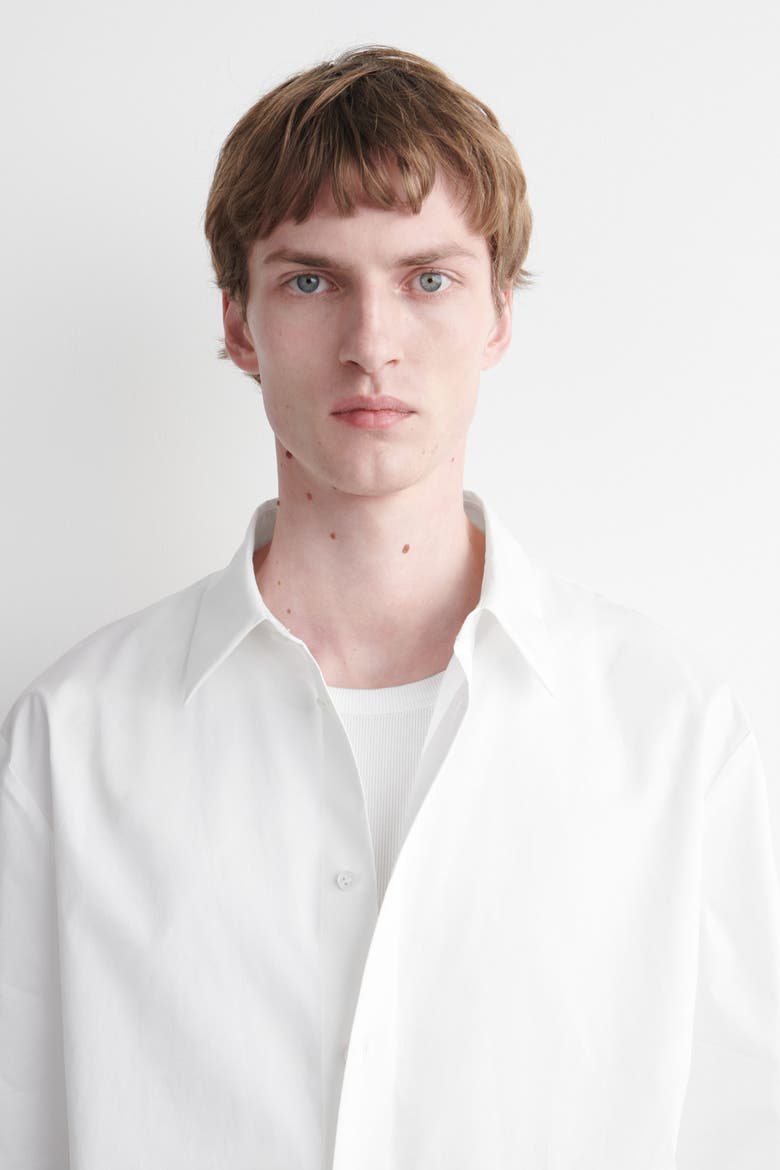 Short-Sleeved Cotton Shirt, Alternate, color, WHITE