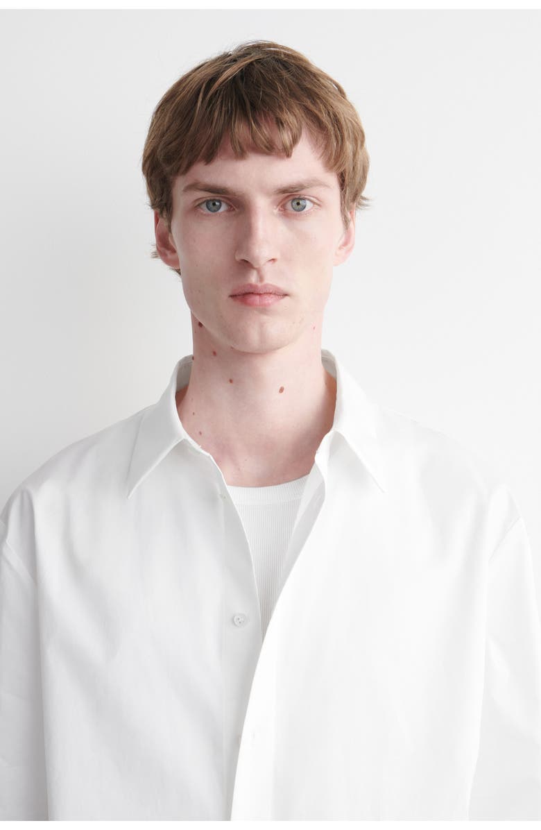 COS Short-Sleeved Cotton Shirt, Alternate, color, White