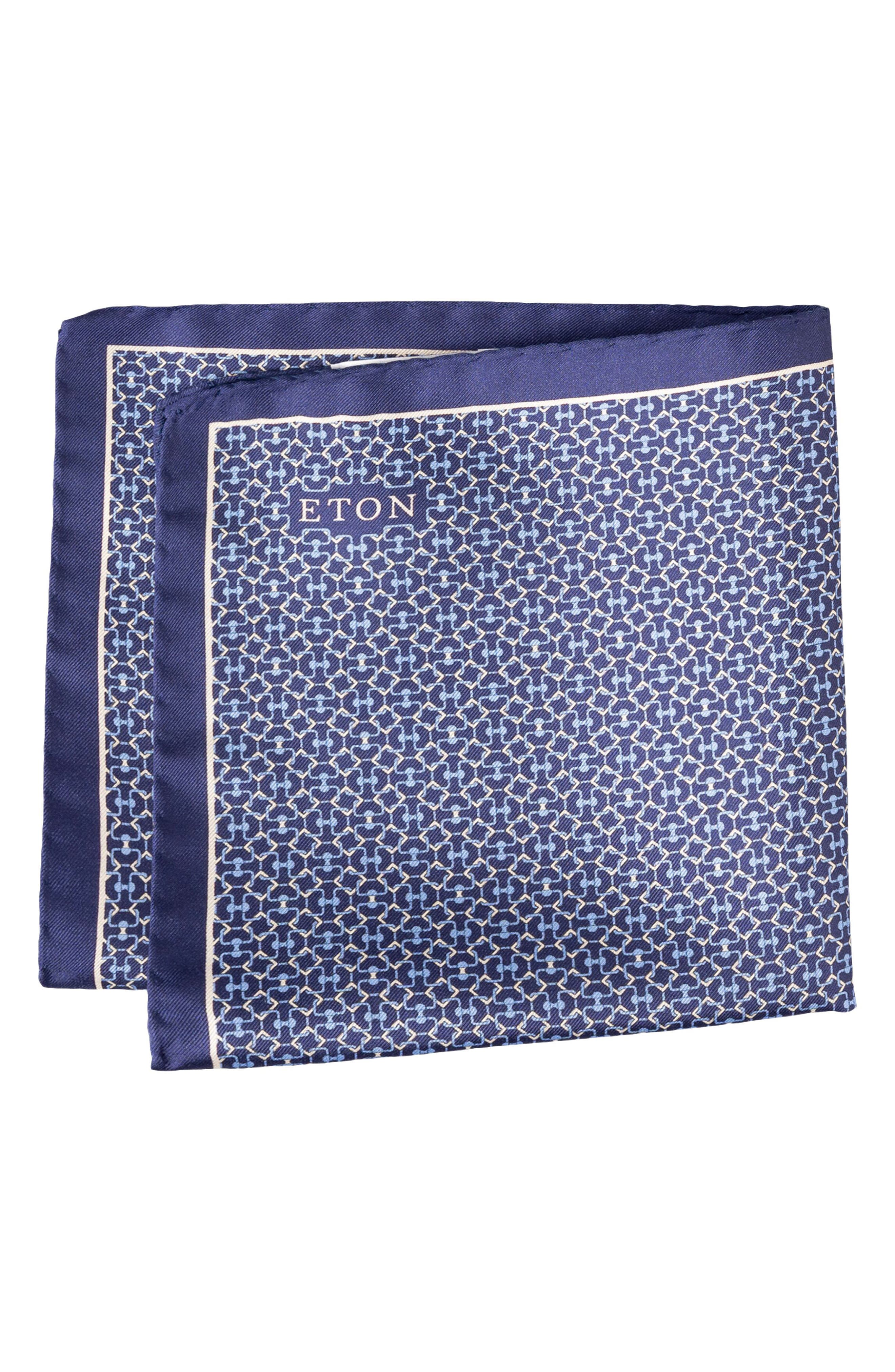 Eton Geometric Silk Pocket Square