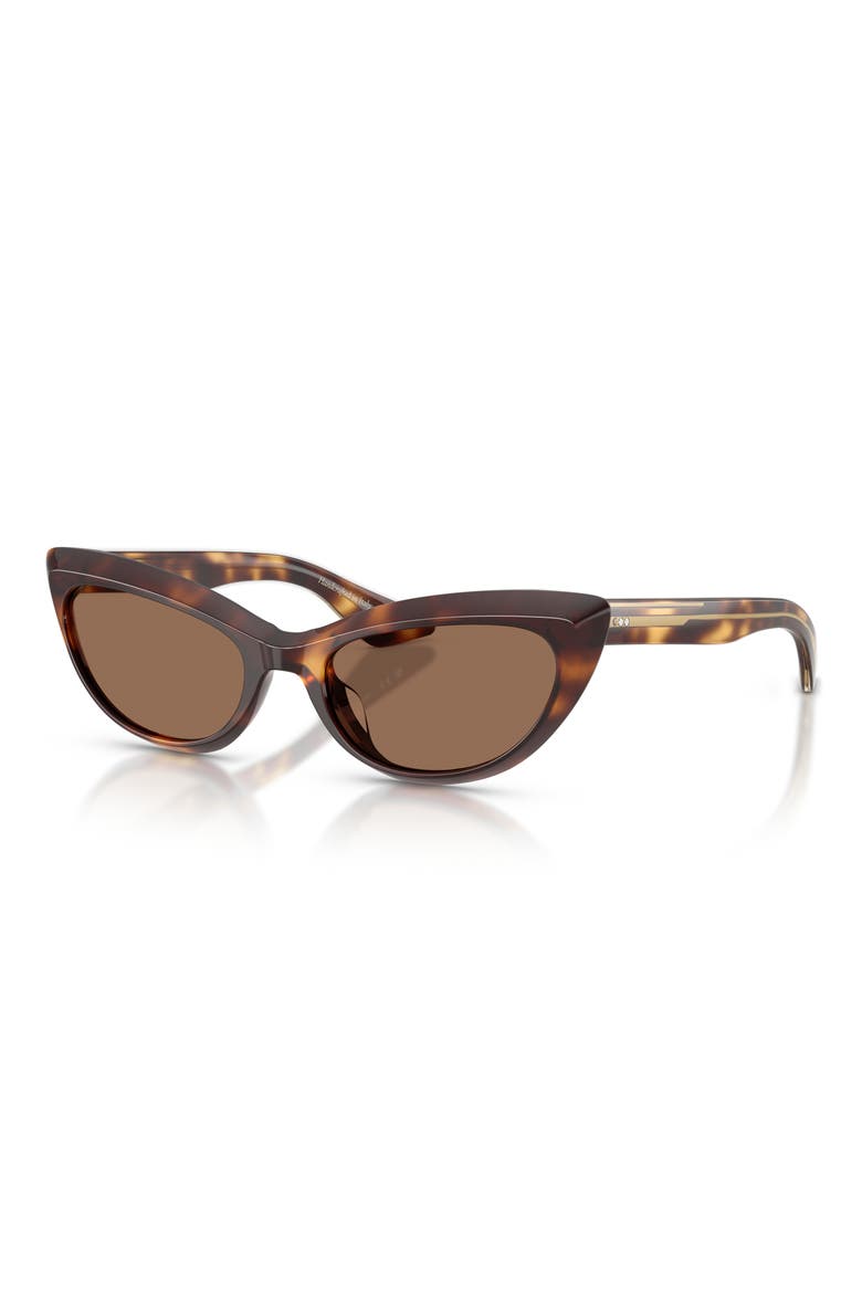 53mm Khaite Cat Eye Sunglasses, Alternate, color, DARK MAHOGANY / BROWN