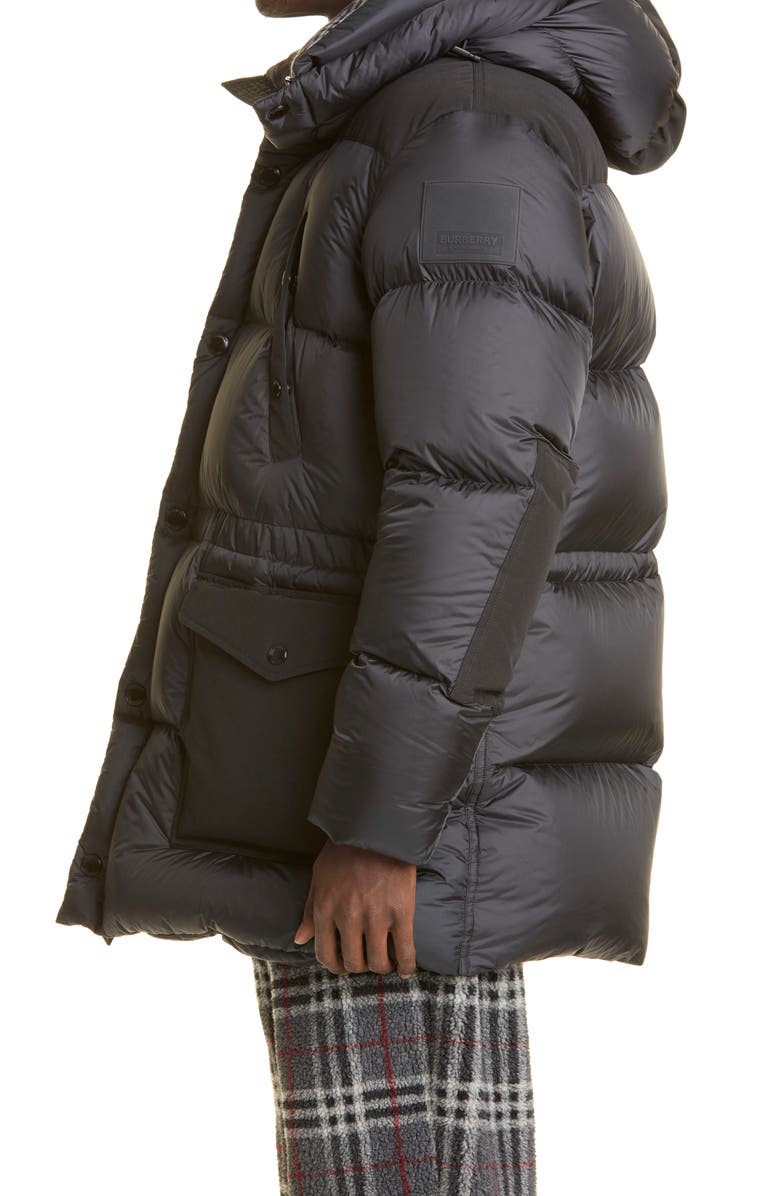 Burberry Lindford Check Lining Down Puffer Jacket, Alternate, color,