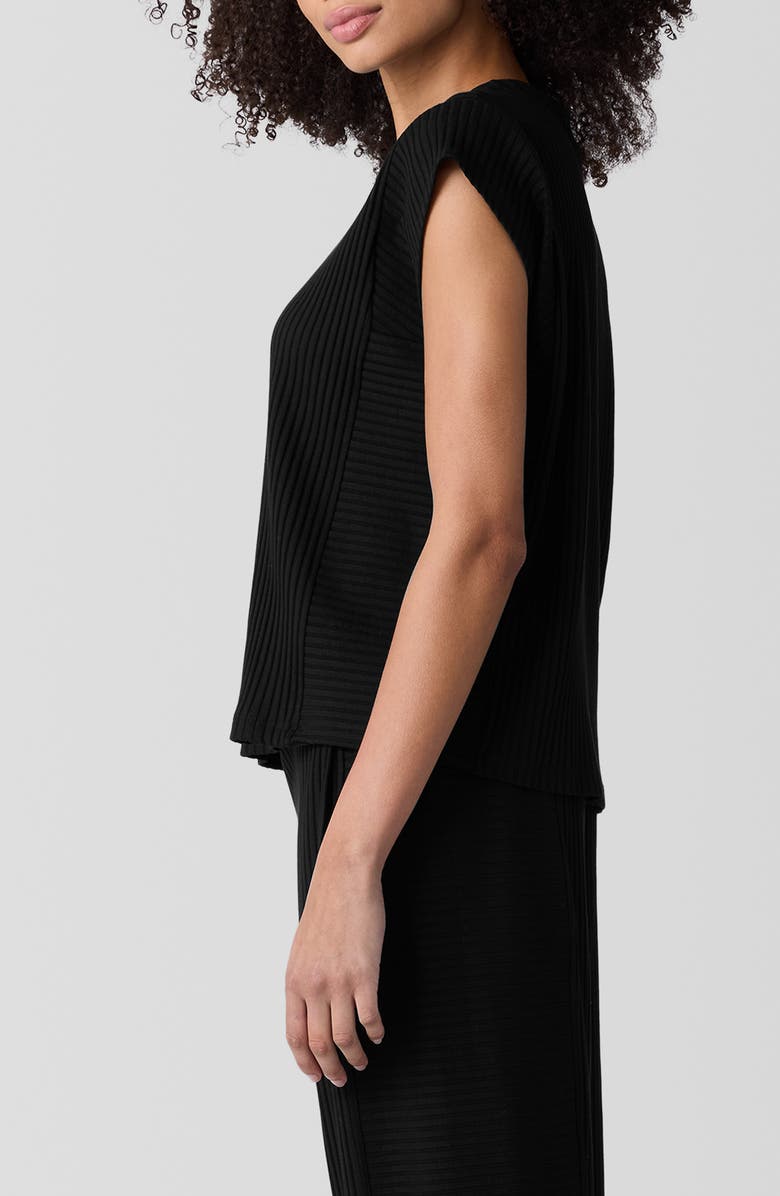 Eileen Fisher Crewneck Cap Sleeve Ribbed T-Shirt, Alternate, color, 