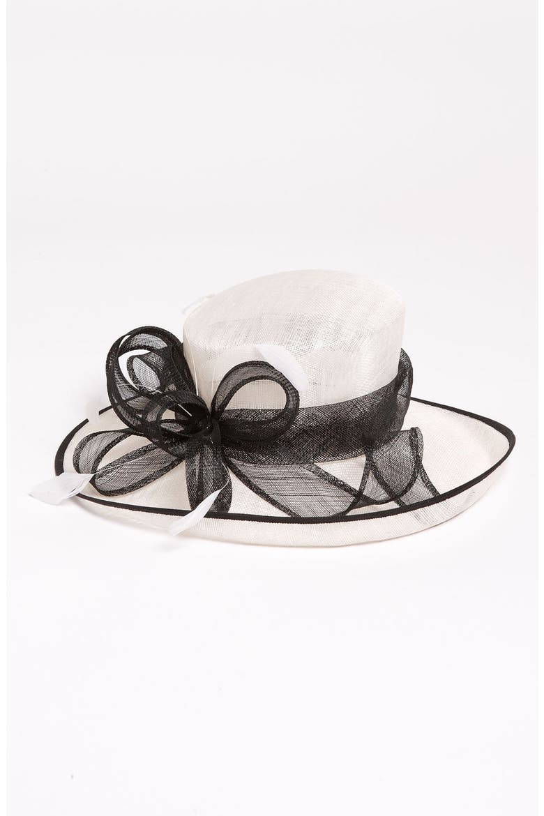'Large' Up Brim Derby Hat, Main, color, IVORY/ BLACK