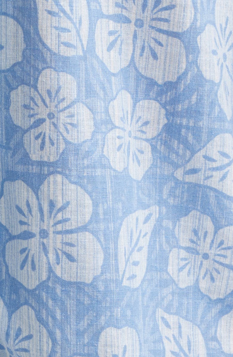 vineyard vines Hawaiian Floral Linen Blend Camp Shirt, Alternate, color, Floral - Coastline