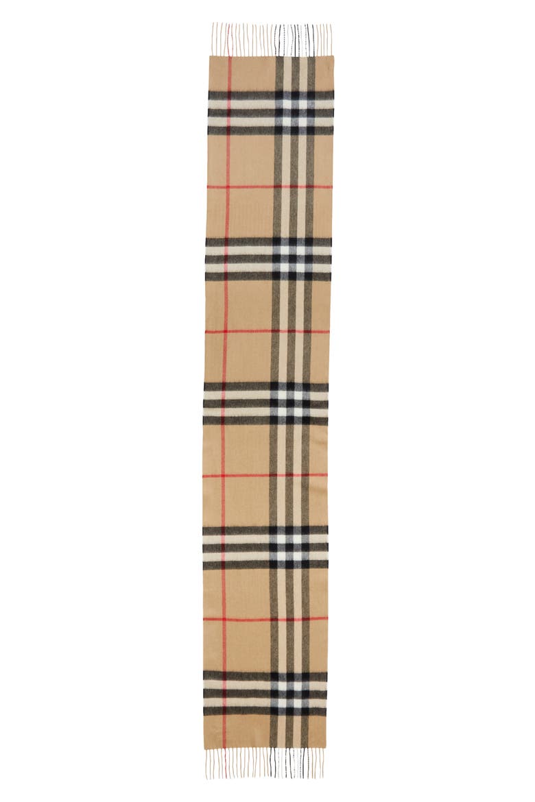 Check Cashmere Scarf, Main, color, CAMEL