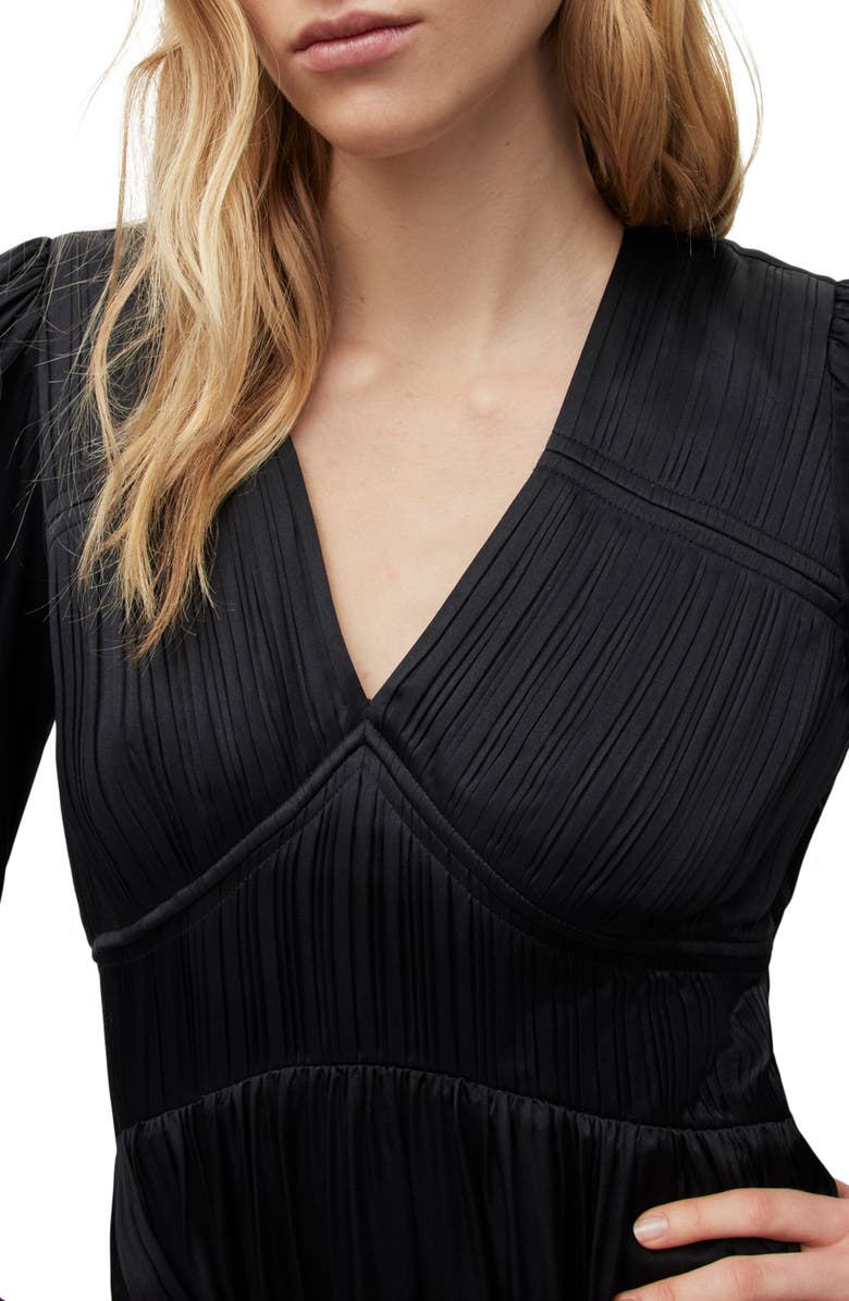 AllSaints Estelle Long Sleeve Asymmetric Hem Dress, Alternate, color, 