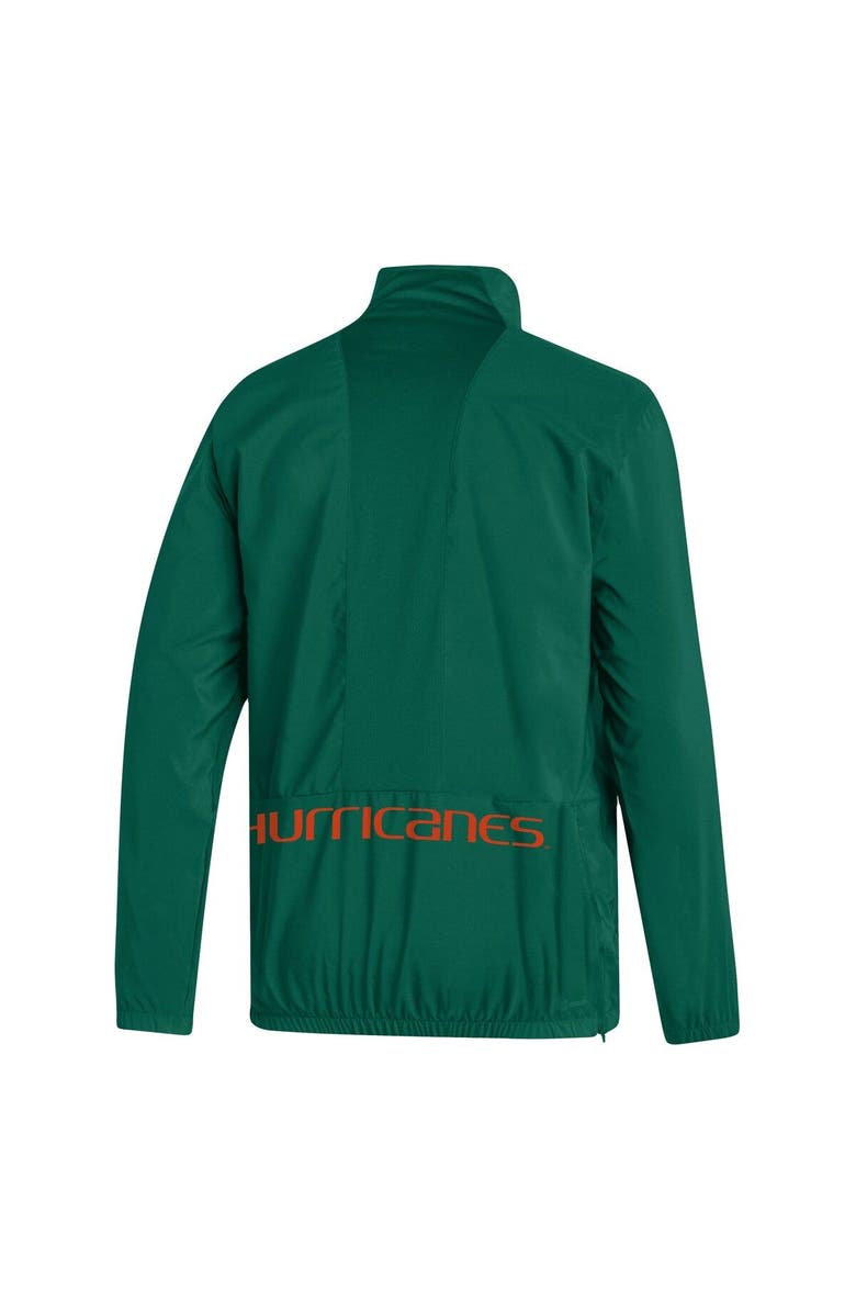 adidas Men's adidas Green Miami Hurricanes AEROREADY Half-Zip Jacket, Alternate, color, Green
