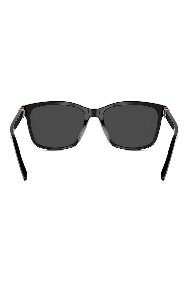 Petit CD S2I 54mm Rectangular Sunglasses, Alternate, color, SHINY BLACK / SMOKE
