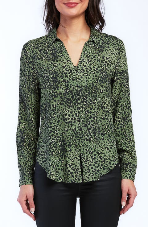 Eleni Leopard Print Button-Up Shirt