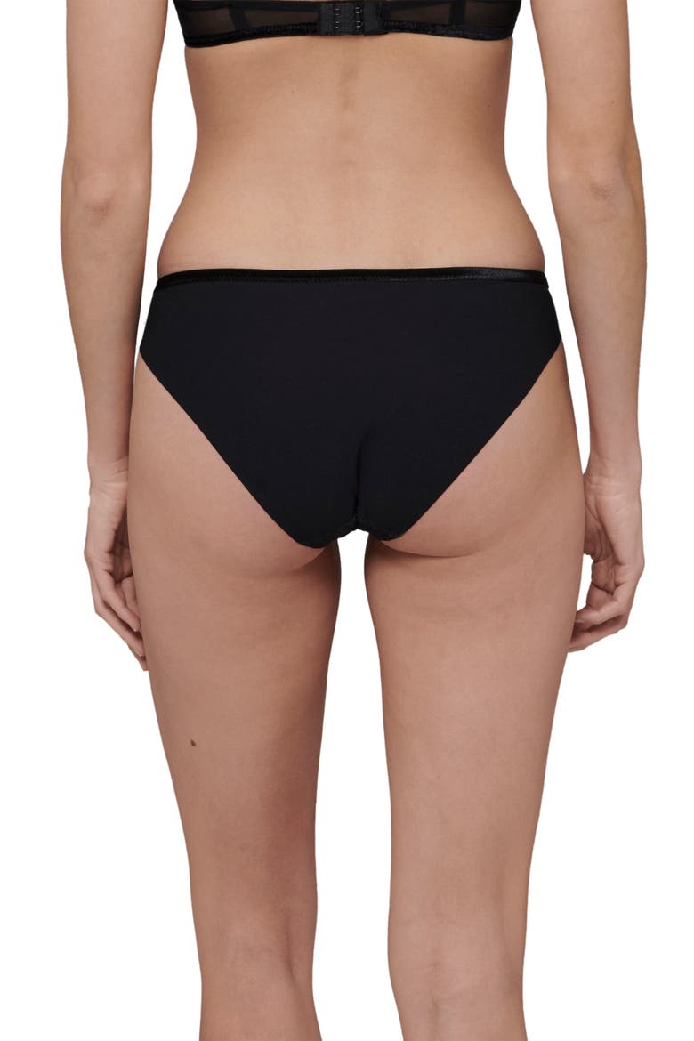 Scenario Lace Front Bikini Briefs, Alternate, color, BLACK