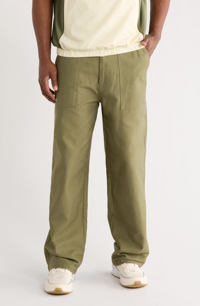 Malbon Golf Braxton Straight Leg Pants, Main, color, Olivine