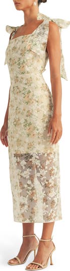 Carinne Floral Organza Midi Dress