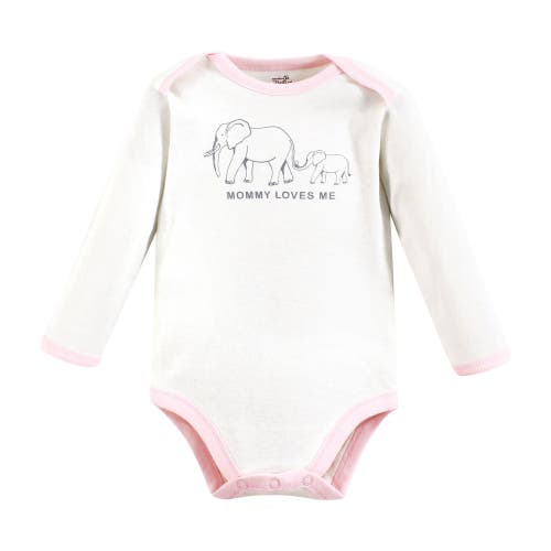 Touched By Nature Little Soft Organic Cotton Long-sleeve One-piece Essentials In Pink