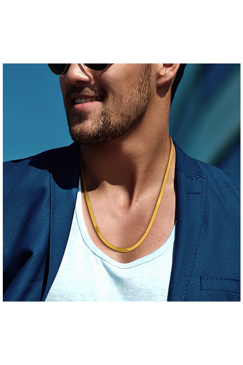 Herringbone Chain Necklace, Alternate, color, GOLD