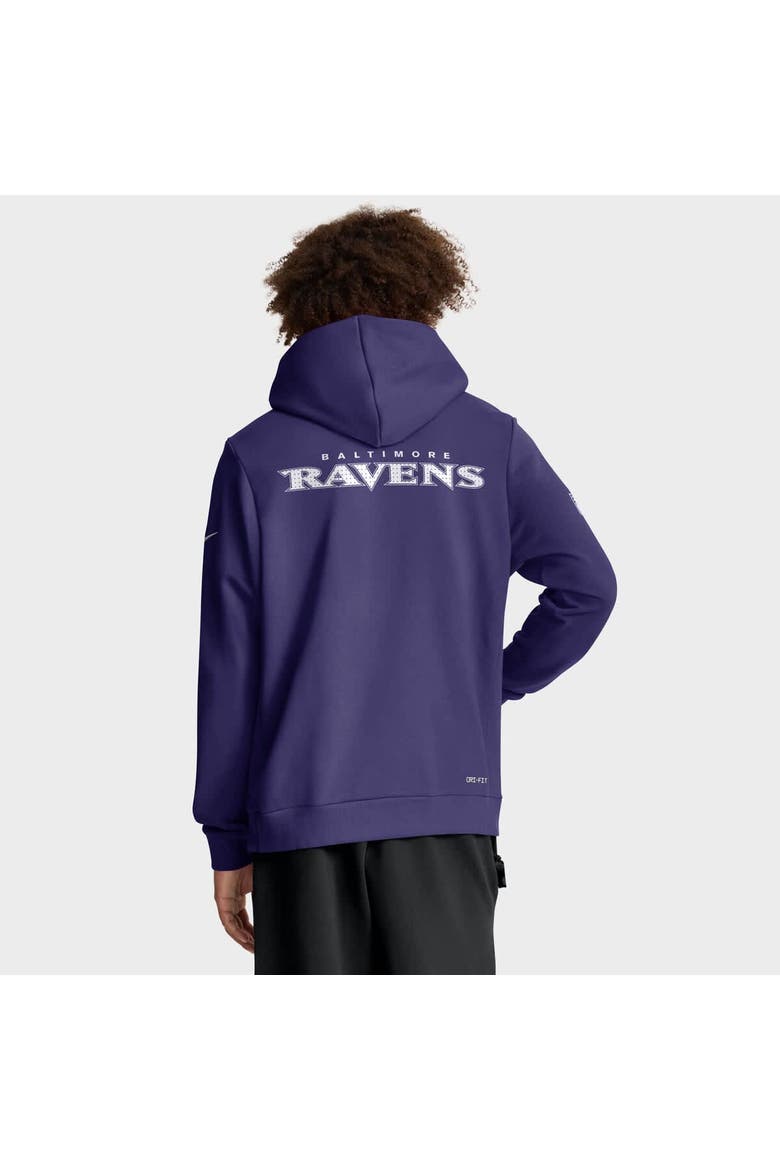 Men's Nike Purple Baltimore Ravens Sideline Initial Home Performance Pullover Hoodie, Alternate, color, Purple