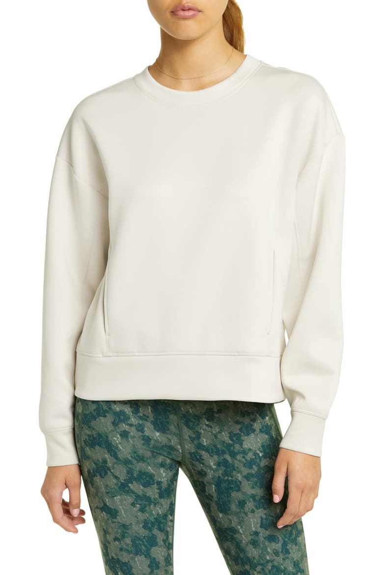 Luxe Pocket Sweatshirt, Main, color, GREY MOONBEAM