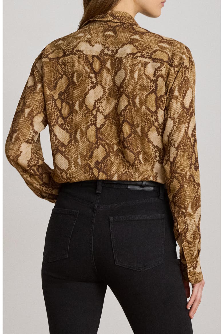 Python Print Relaxed Fit Georgette Shirt, Alternate, color, BEIGE