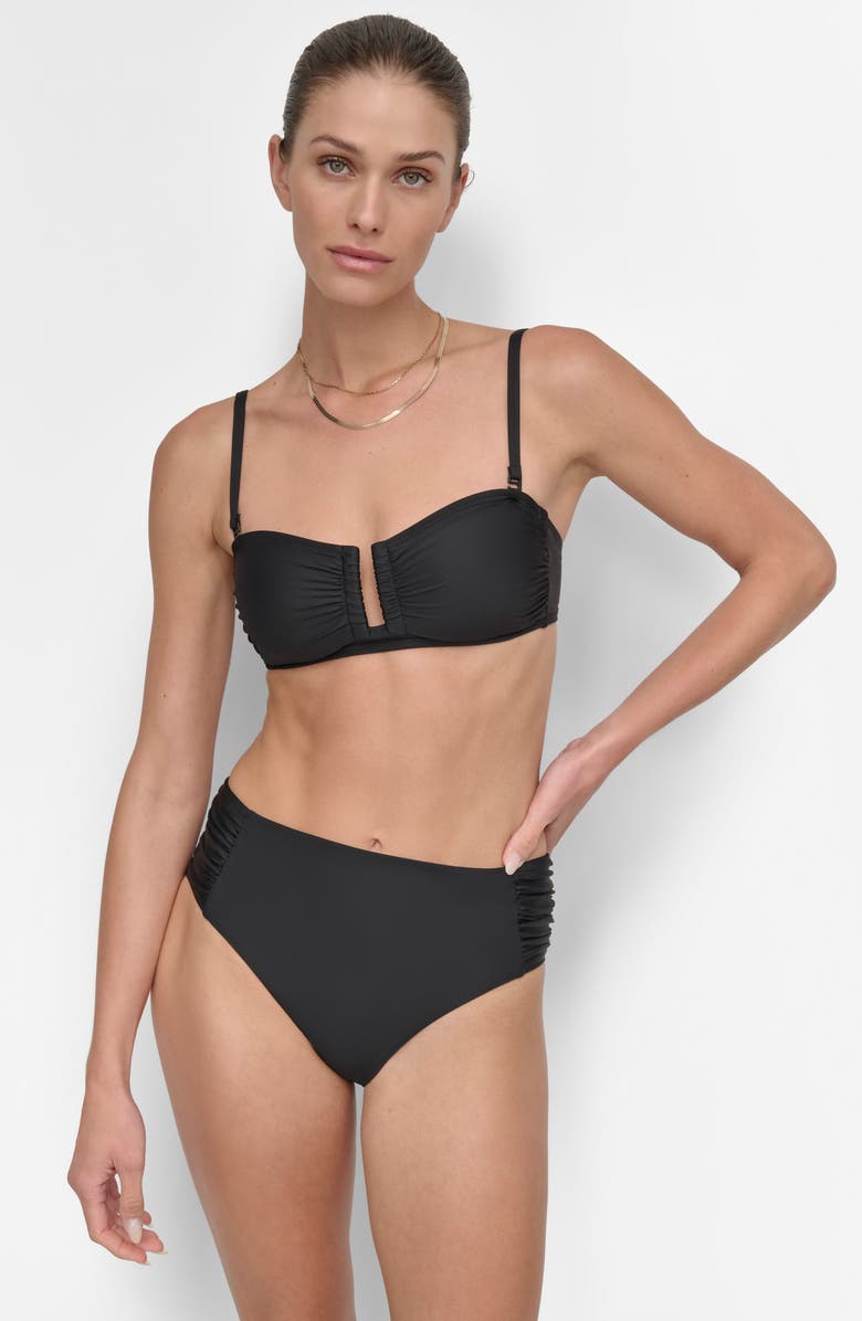 DKNY Shirred Two-Piece Swimsuit, Alternate, color, 