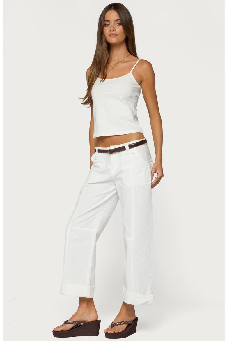 Odettia Cotton Pants, Alternate, color, WHITE