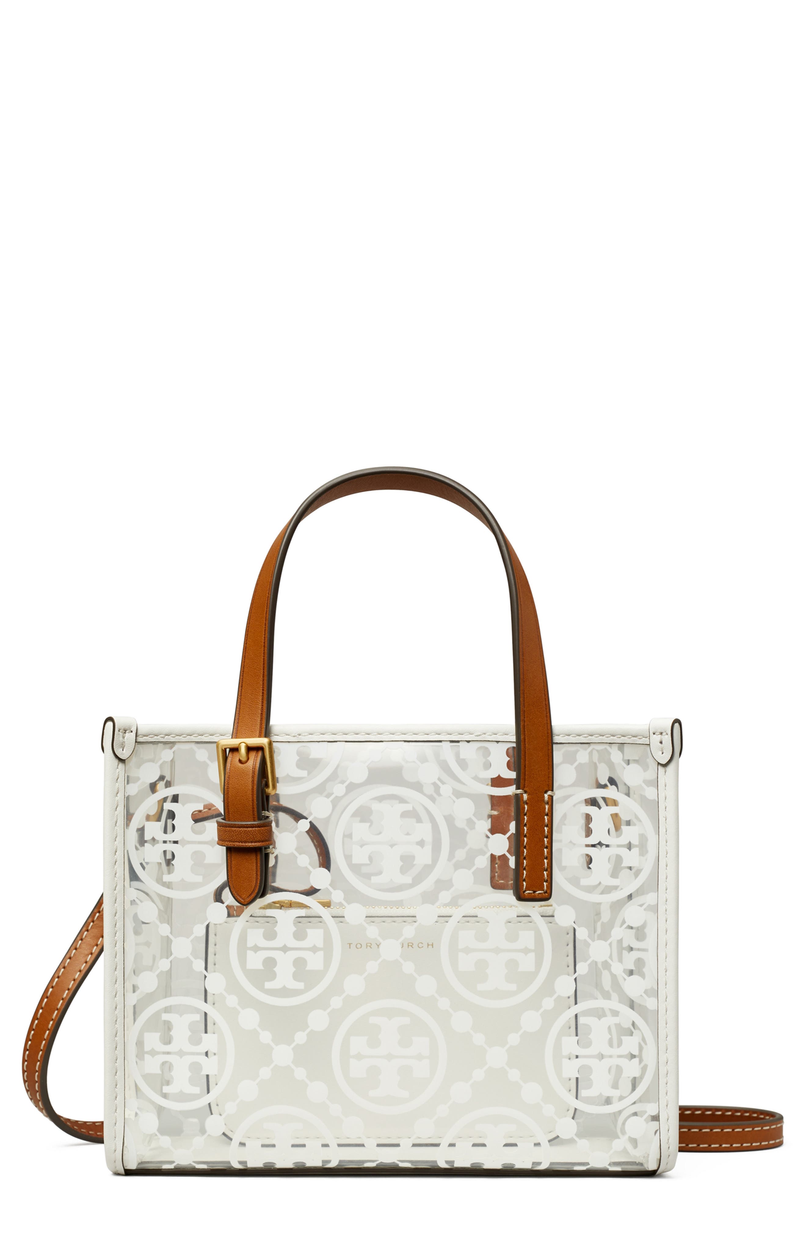 Tory Burch Mini T Monogram Square Tote, Main, color, 