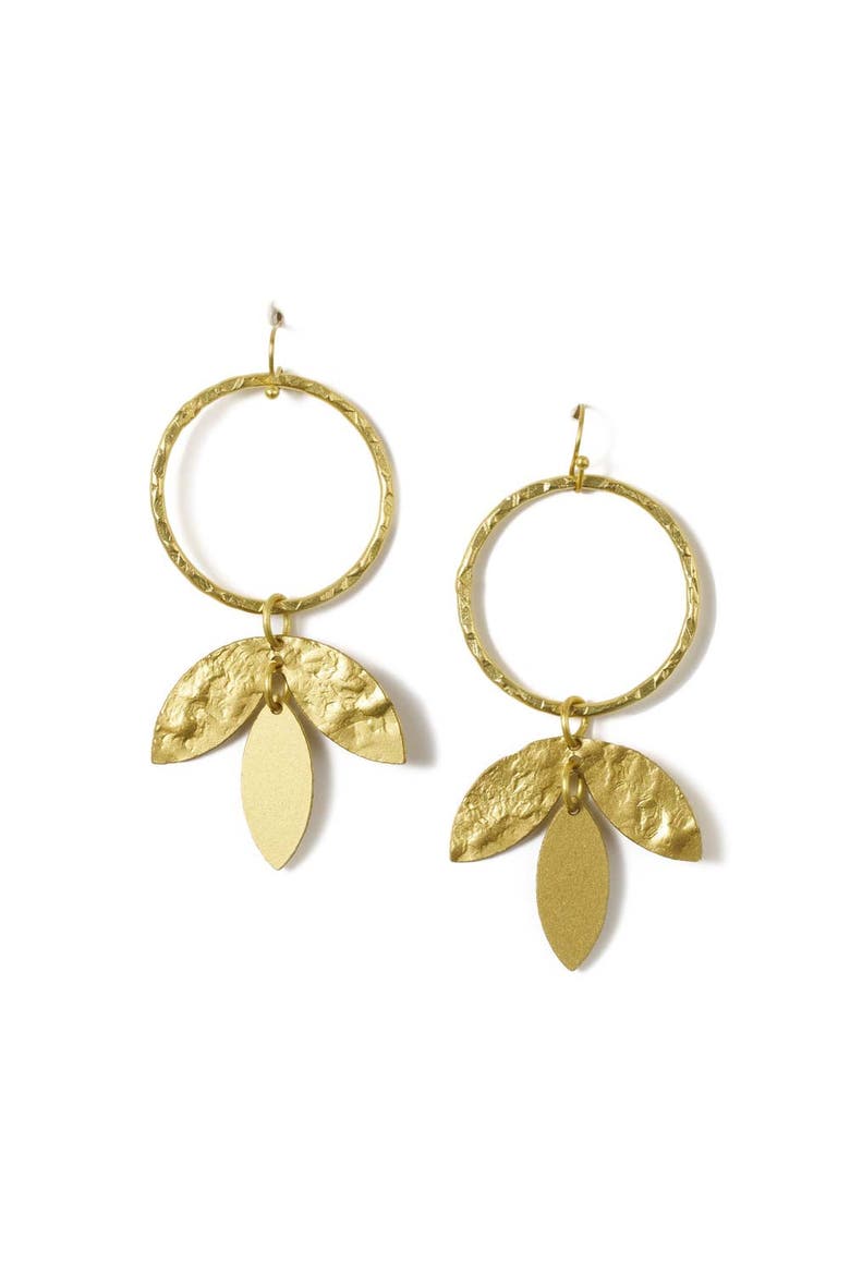 Aamani Vine Hoop Earring, Main, color, Gold