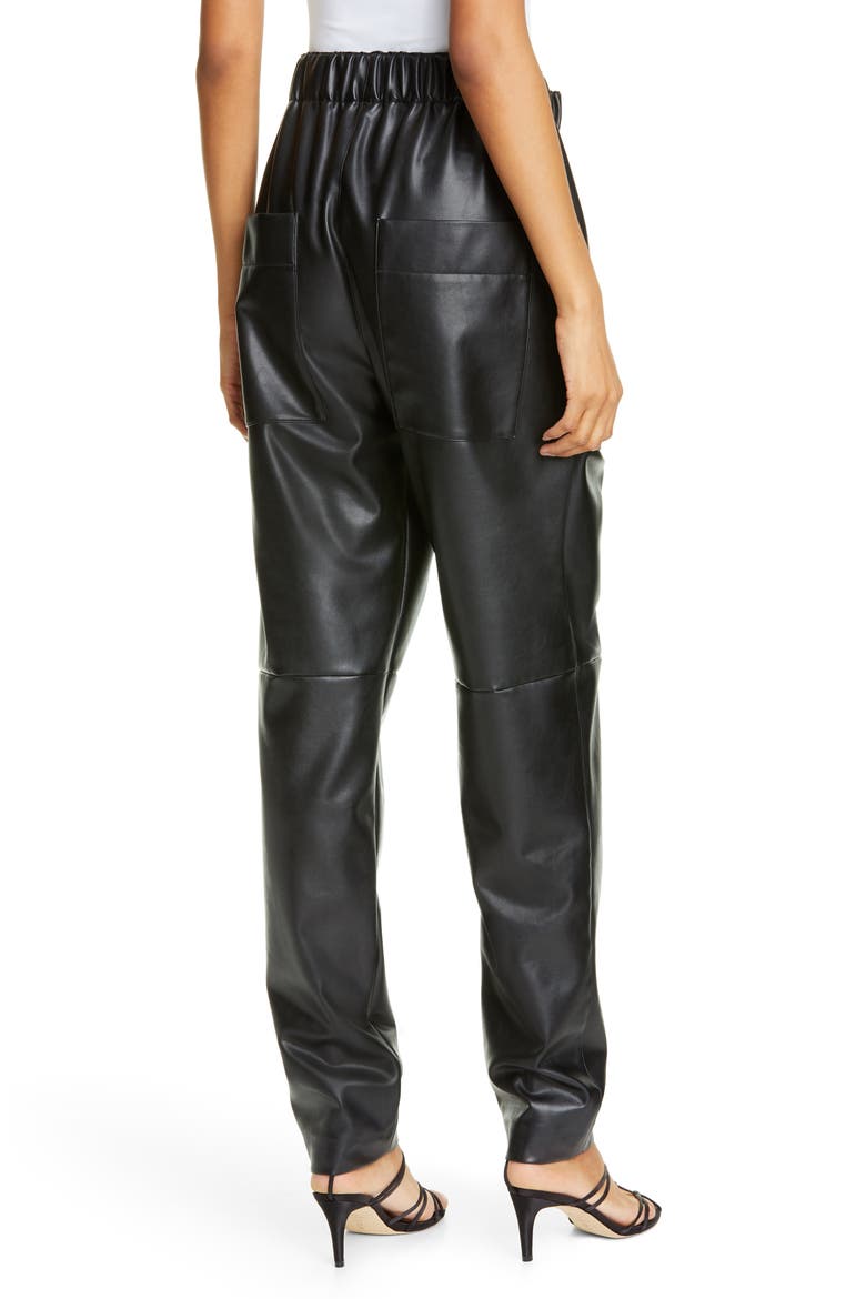 Faux Leather Jogger Pants, Alternate, color, BLACK