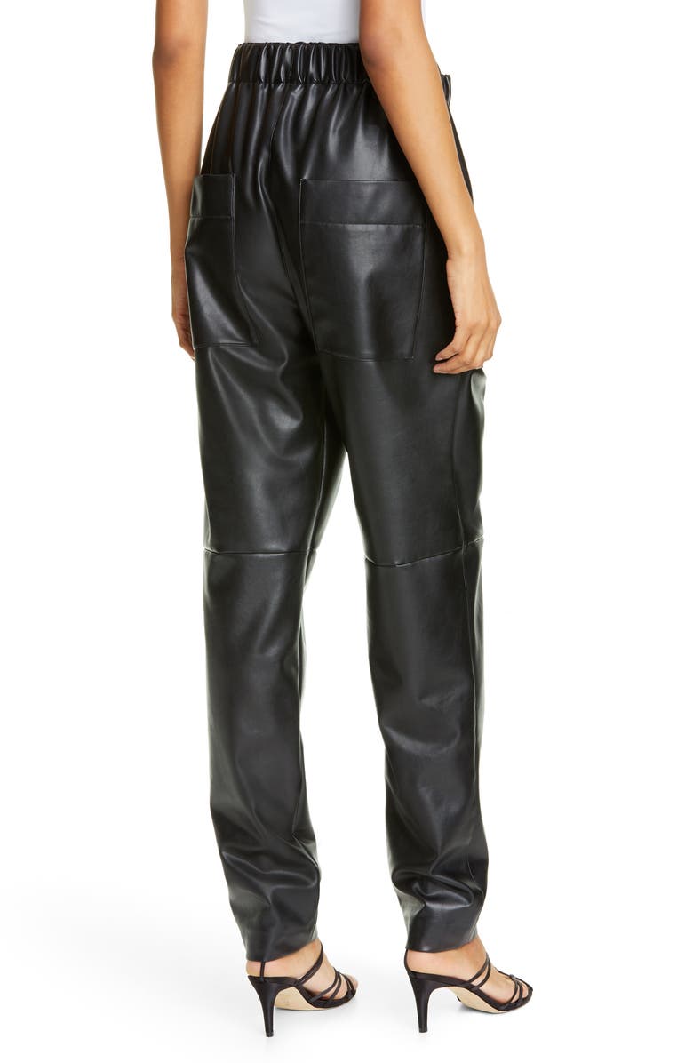 Tibi Faux Leather Jogger Pants, Alternate, color, 