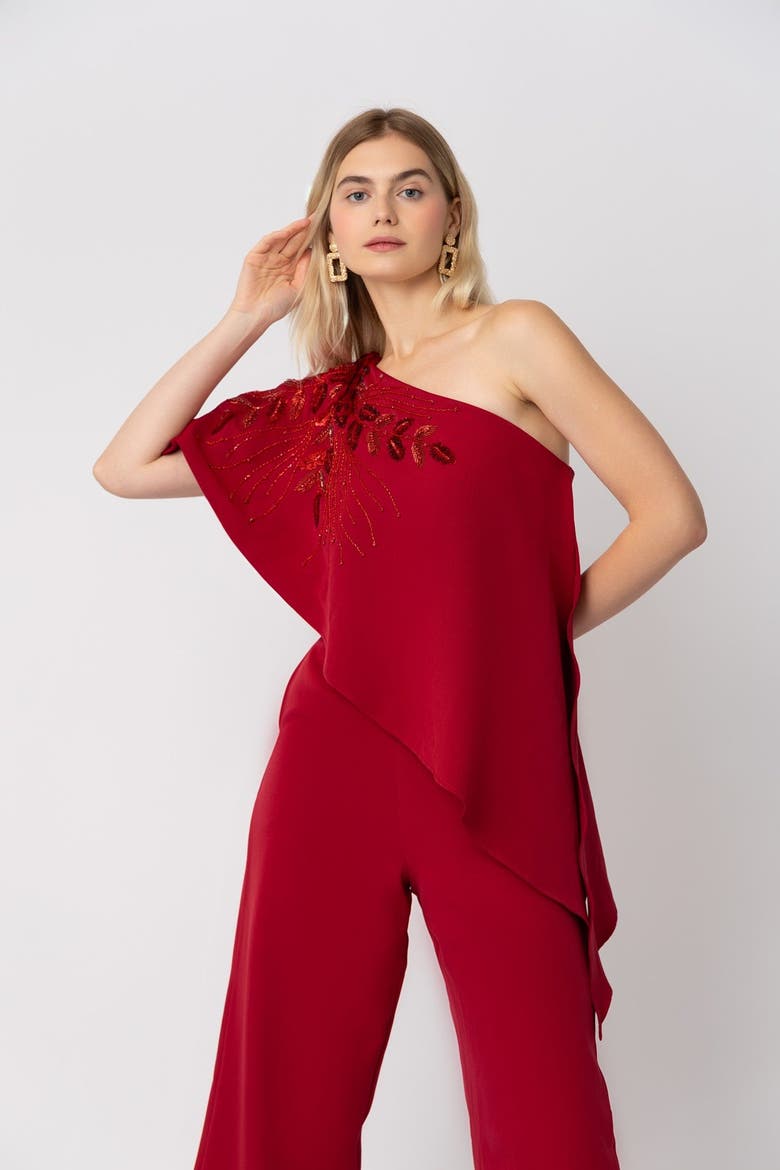 Gwen Red Jumpsuit, Alternate, color, Red