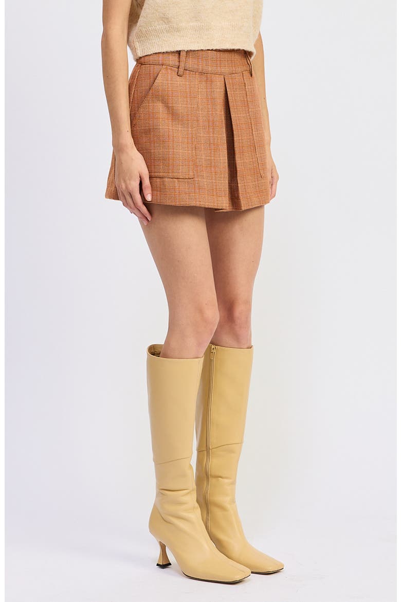 Leighton Plaid Skort, Alternate, color, BURNT ORANGE
