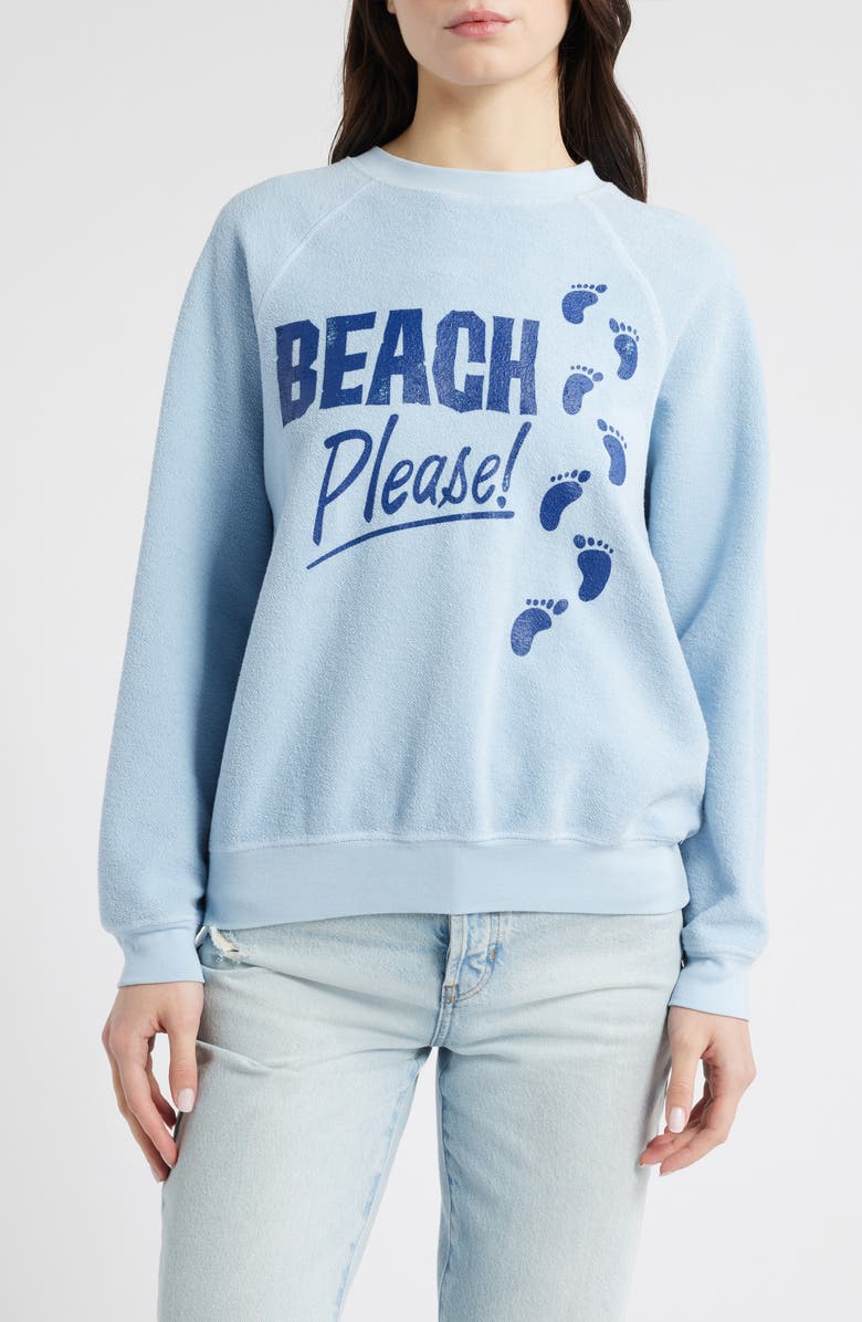 Daydreamer Beach Please Cotton Graphic Sweatshirt, Main, color, Powder Blue