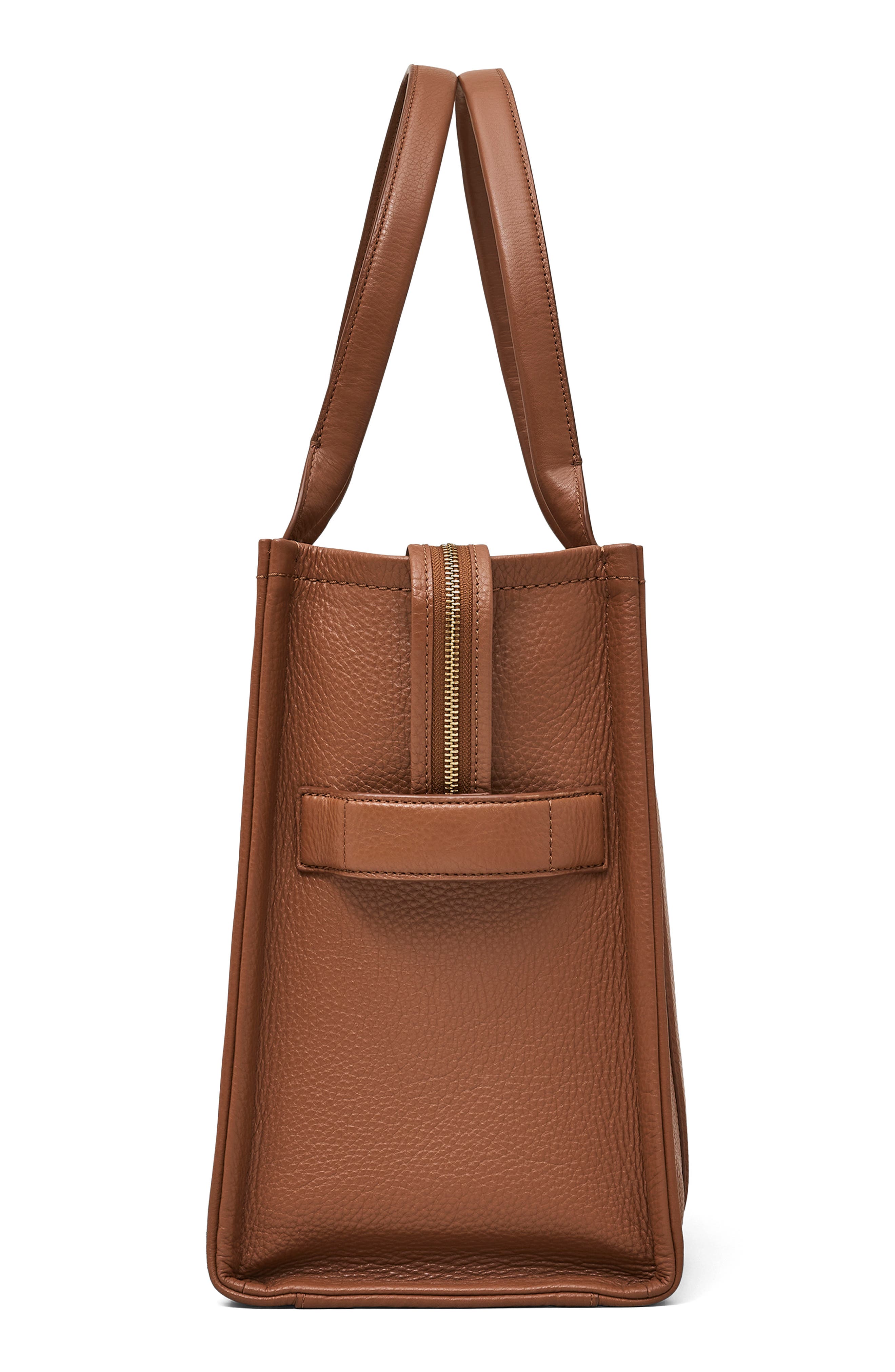 The Large Leather Tote Bag, Alternate, color, ARGAN OIL