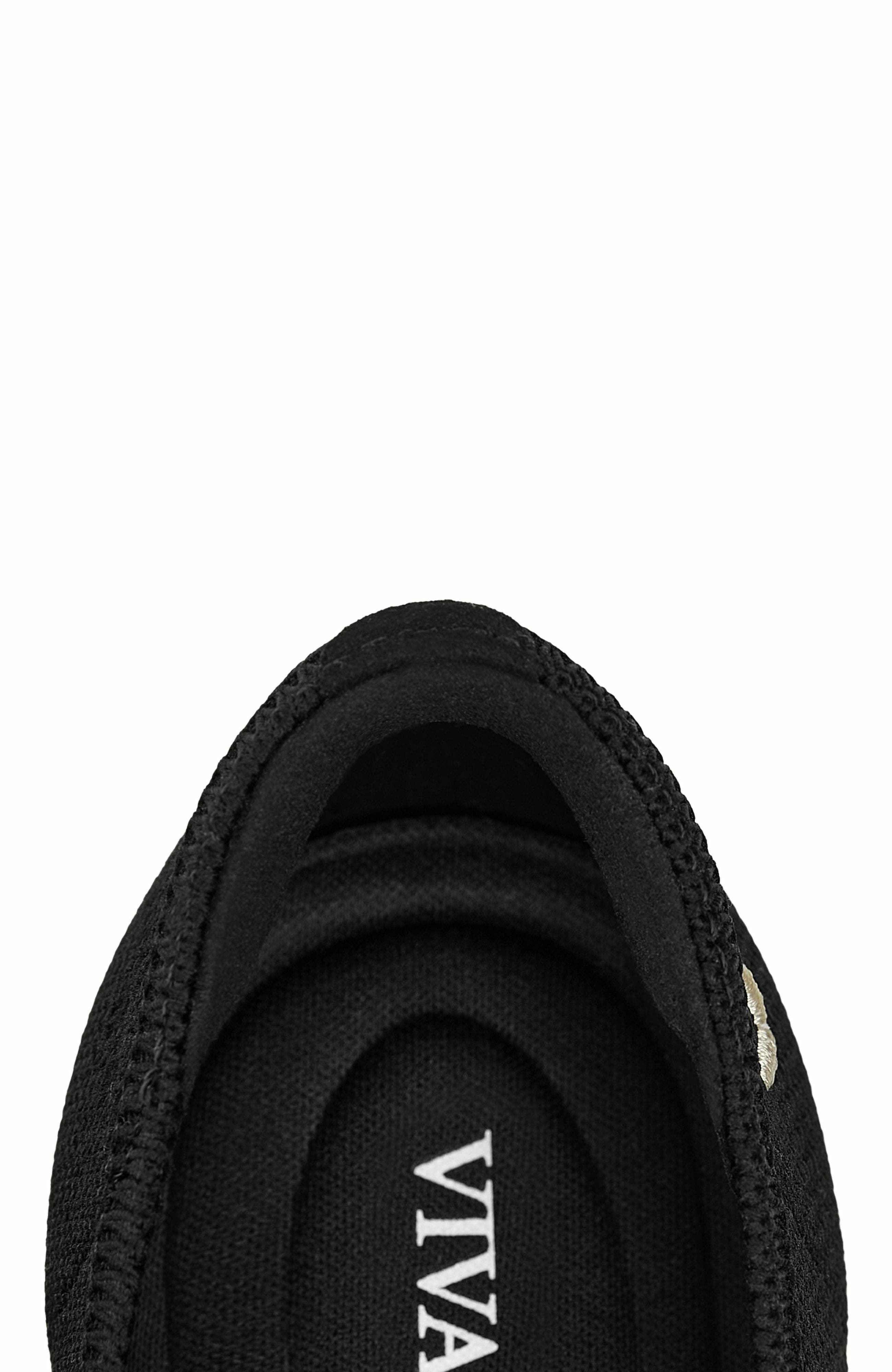 VIVAIA Almond-Toe Knotted Flats, Alternate, color, Black Cream Ivory