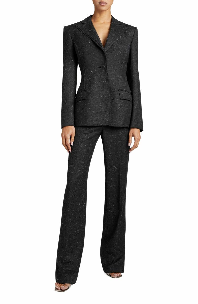 Santorelli JESS Single Button Jacket in Charcoal Wool Donegal, Main, color, 