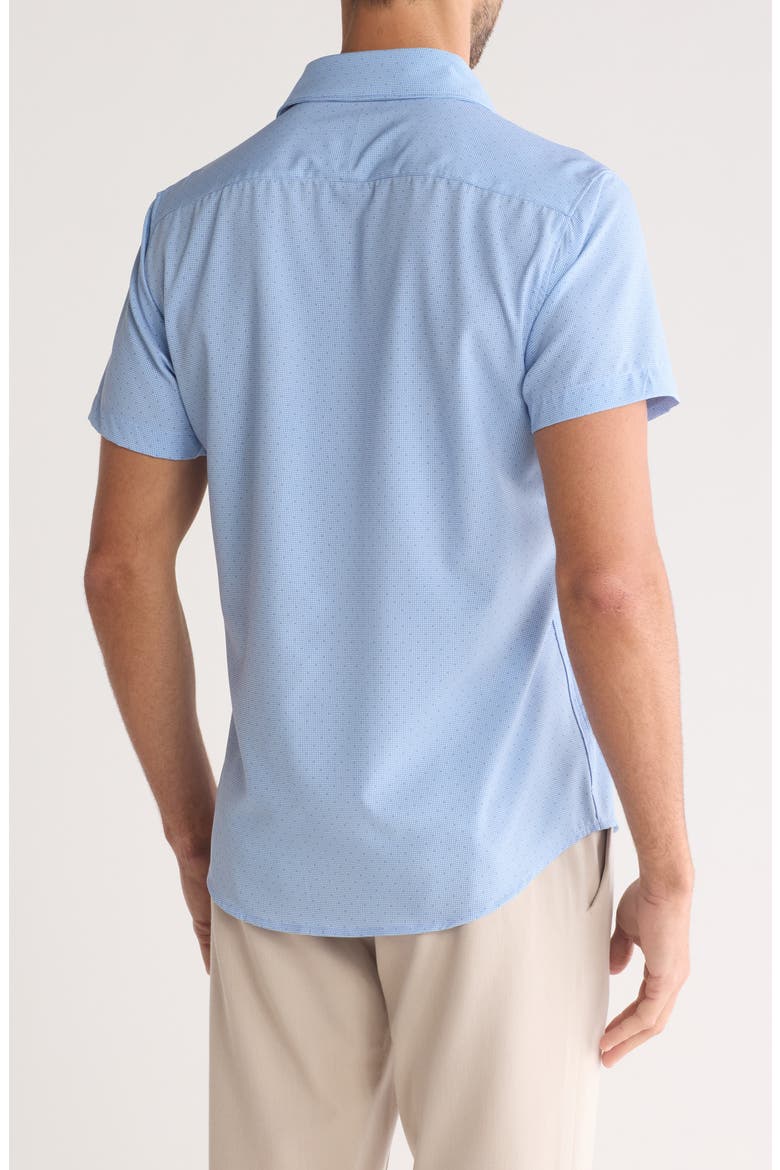 Geo Short Sleeve Button-Up Shirt, Alternate, color, BLUE